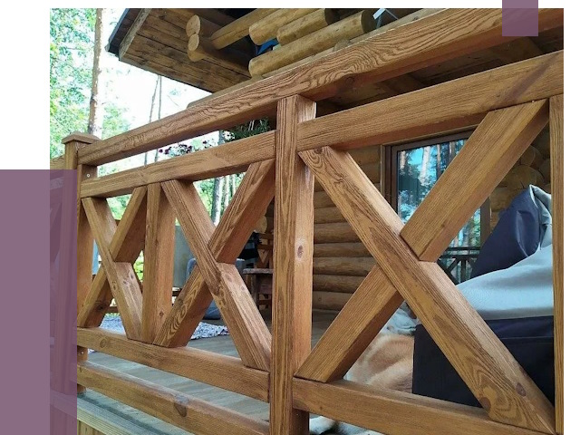 Деревянные перила под ключ в Магадане от 7667 руб. 