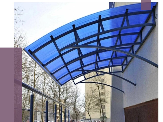 Козырьки из поликарбоната в Магадане от 4294 руб. под ключ | ПРОЛЁТ-Мгд