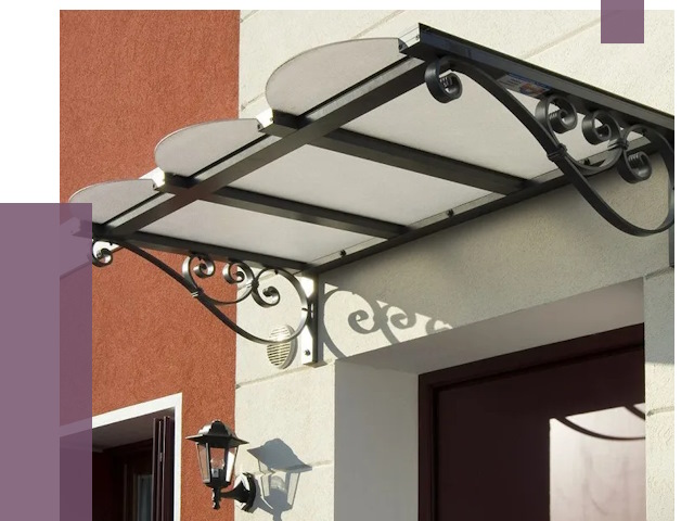 Односкатные козырьки в Магадане от 8383 руб.  | ПРОЛЁТ-Мгд