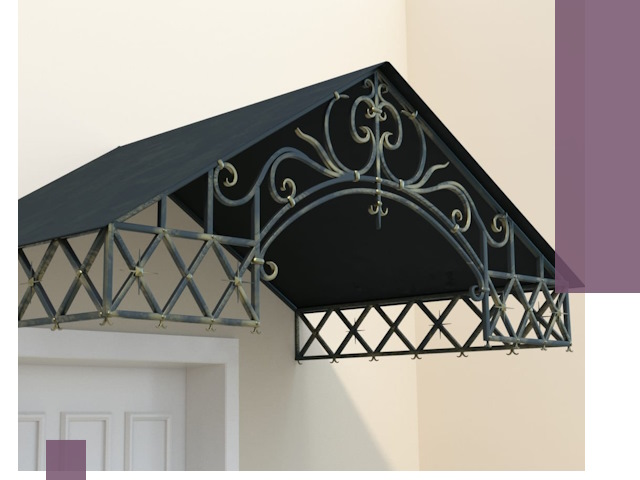 Двускатные металлические козырьки под ключ в Магадане